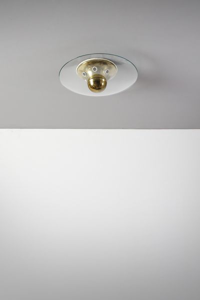 FONTANA ARTE : attribuito. Lampada a plafone  - Asta Asta 447 | DESIGN E ARTI DECORATIVE DEL NOVECENTO Online - Associazione Nazionale - Case d'Asta italiane