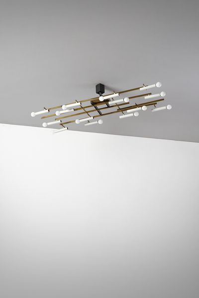 TORLASCO OSCAR (1934 - 2004) : Lampada a sospensione a quattordici luci mod. 502 per Lumi, Milano  - Asta Asta 447 | DESIGN E ARTI DECORATIVE DEL NOVECENTO Online - Associazione Nazionale - Case d'Asta italiane
