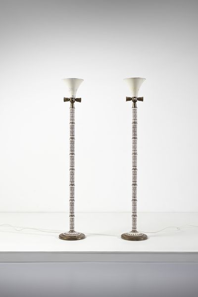 CERAMICHE ZACCAGNINI FIRENZE : Coppia di lampade da terra  - Asta Asta 447 | DESIGN E ARTI DECORATIVE DEL NOVECENTO Online - Associazione Nazionale - Case d'Asta italiane