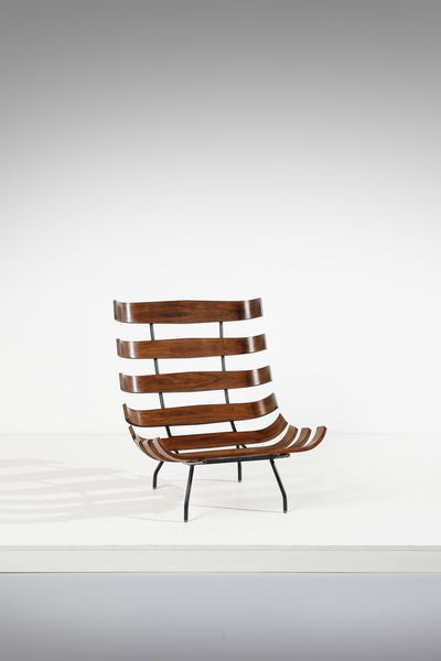 CARLO HAUNER (1927-1997) & MARTIN EISLER (1913-1977) : Poltrona mod. Costela per Forma, Brasile  - Asta Asta 447 | DESIGN E ARTI DECORATIVE DEL NOVECENTO Online - Associazione Nazionale - Case d'Asta italiane