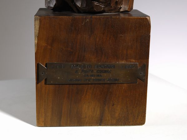 SARTORI AMLETO (1915 - 1962) : Il poeta cognac Scultura, Padova  - Asta Asta 447 | DESIGN E ARTI DECORATIVE DEL NOVECENTO Online - Associazione Nazionale - Case d'Asta italiane