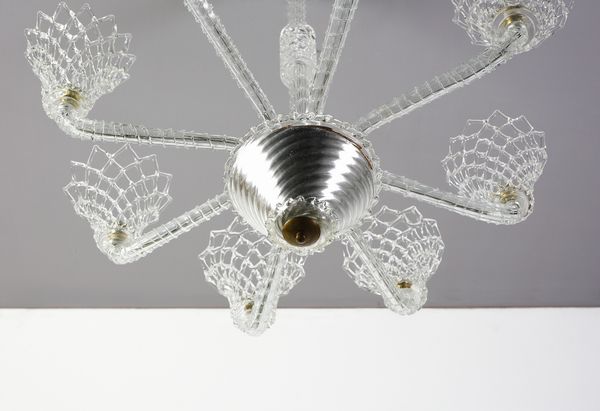 BAROVIER & TOSO : Lampada a sospensione a otto luci, Murano  - Asta Asta 447 | DESIGN E ARTI DECORATIVE DEL NOVECENTO Online - Associazione Nazionale - Case d'Asta italiane