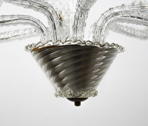 BAROVIER & TOSO : Lampada a sospensione a otto luci, Murano  - Asta Asta 447 | DESIGN E ARTI DECORATIVE DEL NOVECENTO Online - Associazione Nazionale - Case d'Asta italiane
