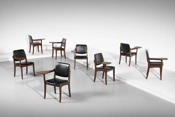 CORBETTA : Otto sedie con bracciolo, Ospitaletto  - Asta Asta 447 | DESIGN E ARTI DECORATIVE DEL NOVECENTO Online - Associazione Nazionale - Case d'Asta italiane