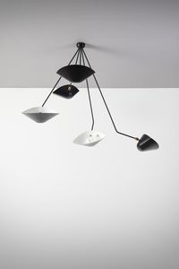 MOUILLE SERGE (1922 - 1988) - Lampada da soffitto Spider a cinque bracci fissi angolati