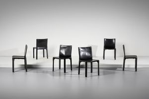BELLINI MARIO (n. 1935) - Sei sedie mod. Cab 412 per Cassina, Meda