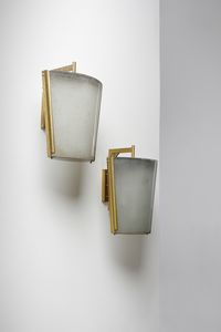 CHIESA PIETRO (1892 - 1948) - attribuito. Coppia di grandi lampade da parete per Luigi Fontana, Milano