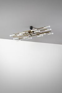 TORLASCO OSCAR (1934 - 2004) : Lampada a sospensione a quattordici luci mod. 502 per Lumi, Milano  - Asta Asta 447 | DESIGN E ARTI DECORATIVE DEL NOVECENTO Online - Associazione Nazionale - Case d'Asta italiane