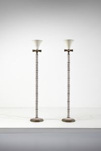 CERAMICHE ZACCAGNINI FIRENZE - Coppia di lampade da terra