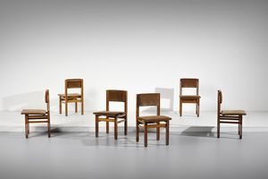 DARDI COSTANTINO (1936 - 1991) - attribuito. Sei sedie per Mobilificio Olivieri, Italia