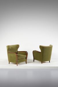 BEGA MELCHIORRE (1898 - 1976) - attribuito. Coppia di poltrone