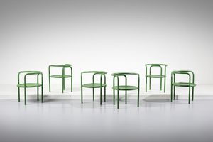 AULENTI GAE (1927 - 2012) - Sei poltroncine della serie Locus Solus per Poltronova, Firenze