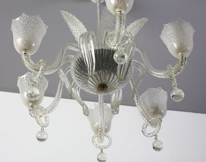 BAROVIER & TOSO : Lampada a sospensione a sei luci, Murano  - Asta Asta 447 | DESIGN E ARTI DECORATIVE DEL NOVECENTO Online - Associazione Nazionale - Case d'Asta italiane