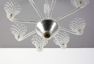 BAROVIER & TOSO : Lampada a sospensione a otto luci, Murano  - Asta Asta 447 | DESIGN E ARTI DECORATIVE DEL NOVECENTO Online - Associazione Nazionale - Case d'Asta italiane