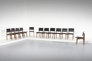 FRANCO ALBINI (1905-1977) & FRANCA HELG (1920-1989) - Dodici sedie mod. SD9 Luisella per Poggi, Pavia
