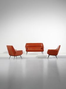 RADICE GIGI (1954 - 2002) - attribuito. Divano e una coppia di poltrone per Cerutti, Italia