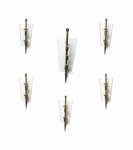 CHIESA PIETRO (1892 - 1948) - Lotto composto da sei lampade da parete per Fontana Arte, Milano