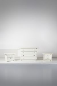 CARDIN PIERRE (1922 - 2020) - Cassettiera e coppia di comodini