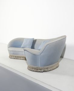 MUNARI FEDERICO : Divano curvo  - Asta Asta 447 | DESIGN E ARTI DECORATIVE DEL NOVECENTO Online - Associazione Nazionale - Case d'Asta italiane