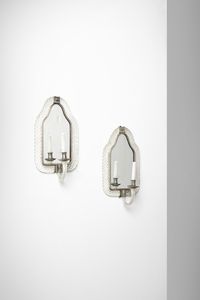 BAROVIER & TOSO - Coppia di lampade da parete con specchio, Murano