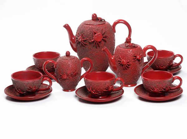 Servizio da t�.<BR>Grottaglie, Manifattura Del Monaco, XX secolo.  - Asta Arredo per la Tavola - Associazione Nazionale - Case d'Asta italiane