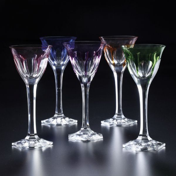 Dieci calici �Adele Melikoff�.<BR>Repubblica Ceca, Manifattura Moser, seconda met� del XX secolo. <BR>  - Asta Arredo per la Tavola - Associazione Nazionale - Case d'Asta italiane