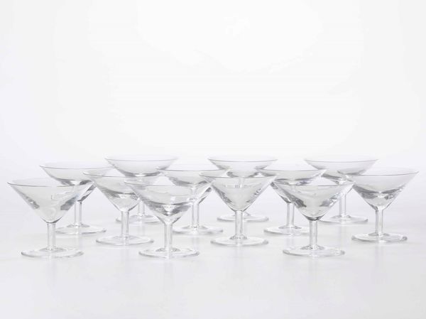 Dodici calici.<BR>Colle val d�Elsa, Manifattura Arnolfo di Cambio, XX secolo.  - Asta Arredo per la Tavola - Associazione Nazionale - Case d'Asta italiane