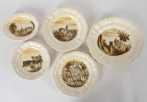 MICHELE CASCELLA : Parte di servizio da tavola.<BR>Laveno, Societ� Ceramica Italiana, 1950 circa.<BR>Design di Michele Cascella (Ortona (CH) 1892-Milano 1989).  - Asta Arredo per la Tavola - Associazione Nazionale - Case d'Asta italiane