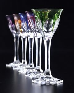 Dieci calici �Adele Melikoff�.<BR>Repubblica Ceca, Manifattura Moser, seconda met� del XX secolo. <BR>  - Asta Arredo per la Tavola - Associazione Nazionale - Case d'Asta italiane