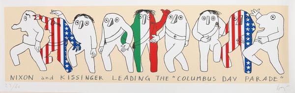 ENRICO BAJ : Nixon parade  - Asta Multipli e grafica internazionale - Associazione Nazionale - Case d'Asta italiane