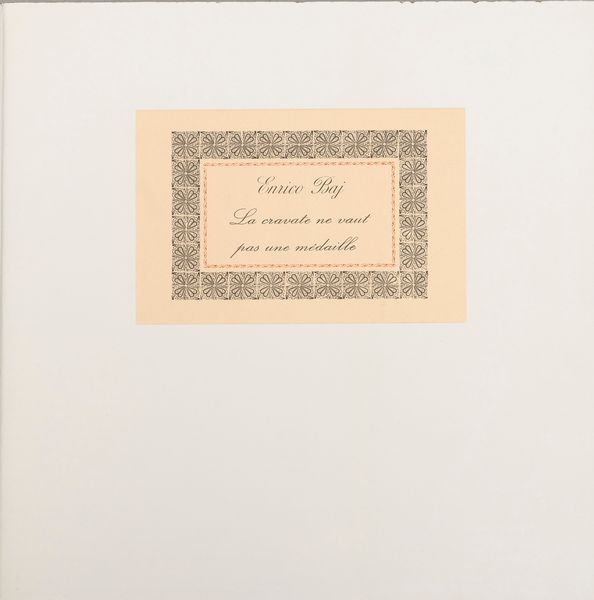 ENRICO BAJ : La cravate ne vaut pas une mdaille <BR>  - Asta Multipli e grafica internazionale - Associazione Nazionale - Case d'Asta italiane