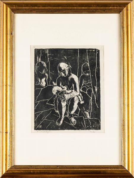 Felice Casorati : Maternit  - Asta Multipli e grafica internazionale - Associazione Nazionale - Case d'Asta italiane