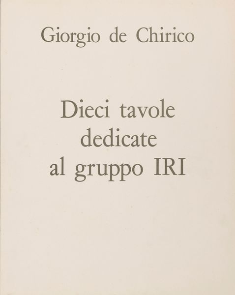 Giorgio de Chirico : Senza titolo  - Asta Multipli e grafica internazionale - Associazione Nazionale - Case d'Asta italiane