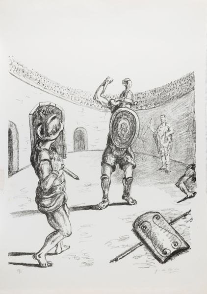 Giorgio de Chirico : Gladiatori nell'arena  - Asta Multipli e grafica internazionale - Associazione Nazionale - Case d'Asta italiane