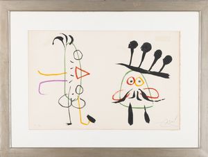 Joan Mirò : Ubu aux Baleares (da L'Enfance d'Ubu)  - Asta Multipli e grafica internazionale - Associazione Nazionale - Case d'Asta italiane