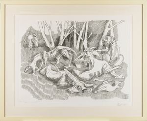 Corrado Cagli : Il pasto delle belve  - Asta Multipli e grafica internazionale - Associazione Nazionale - Case d'Asta italiane