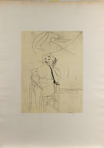 BRUNO SAETTI : Maternit� con angelo  - Asta Multipli e grafica internazionale - Associazione Nazionale - Case d'Asta italiane