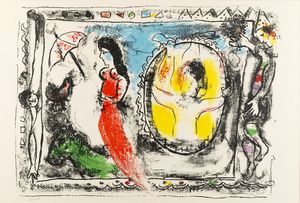 Marc Chagall : Femme avec parapluie  - Asta Multipli e grafica internazionale - Associazione Nazionale - Case d'Asta italiane