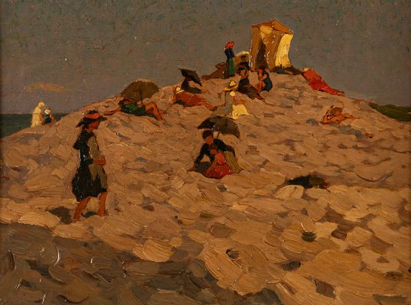 Attribuito a Emilio Gola (Milano 1851-1923) : Spiaggia ad Alassio  - Asta Importanti Dipinti e Sculture / Arte Figurativa tra XIX e XX Secolo - Parte 2 - Associazione Nazionale - Case d'Asta italiane