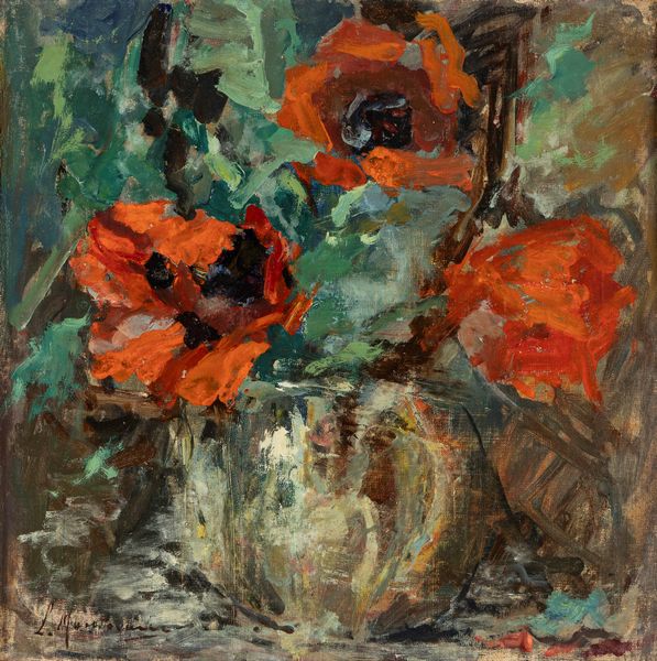 LUIGI MANTOVANI : Vaso di papaveri  - Asta Importanti Dipinti e Sculture / Arte Figurativa tra XIX e XX Secolo - Parte 2 - Associazione Nazionale - Case d'Asta italiane