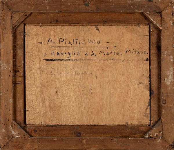 Antonio Piatti : Milano, Naviglio a San Marco  - Asta Importanti Dipinti e Sculture / Arte Figurativa tra XIX e XX Secolo - Parte 2 - Associazione Nazionale - Case d'Asta italiane