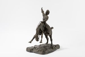Paolo Troubetzkoy : Cowboy  - Asta Importanti Dipinti e Sculture / Arte Figurativa tra XIX e XX Secolo - Parte 2 - Associazione Nazionale - Case d'Asta italiane
