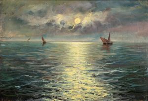 Angelo Balbi - Barche al chiaro di luna