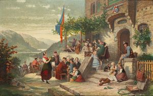 Scuola europea, fine del secolo XIX - inizi del secolo XX - Giorno di festa in Ticino