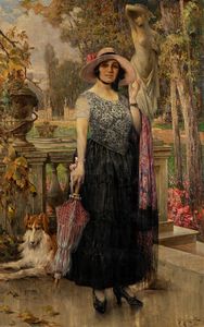 Bruto Mazzolani - Donna al parco, dopo la pioggia