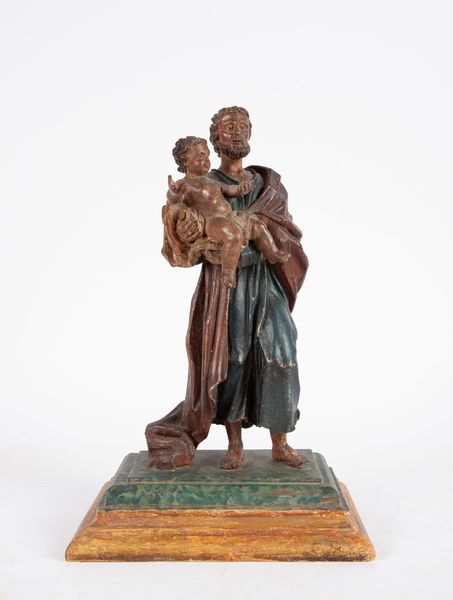SCULTORE ITALIANO DEL XVIII SECOLO : San Giuseppe col Bambino  - Asta Antiquariato - Icone, Arredi, Sculture, Oggetti d'Arte - Associazione Nazionale - Case d'Asta italiane