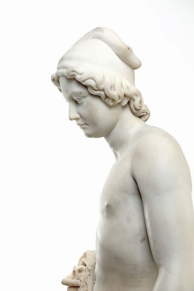 Scultura marmo bianco, seconda met� del XIX secolo  - Asta Antiquariato - Icone, Arredi, Sculture, Oggetti d'Arte - Associazione Nazionale - Case d'Asta italiane