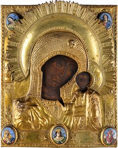 Scuola russa del XIX secolo - Madonna col Bambino