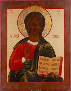 Iconografo russo del XIX secolo - Cristo Pantocratore