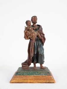SCULTORE ITALIANO DEL XVIII SECOLO - San Giuseppe col Bambino